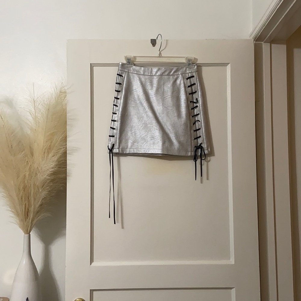 TOPSHOP faux leather mini skirt